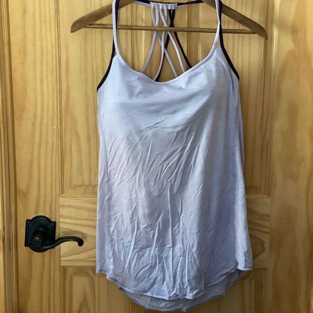 Lululemon Lavender Tank Top with Attached Sports Bra